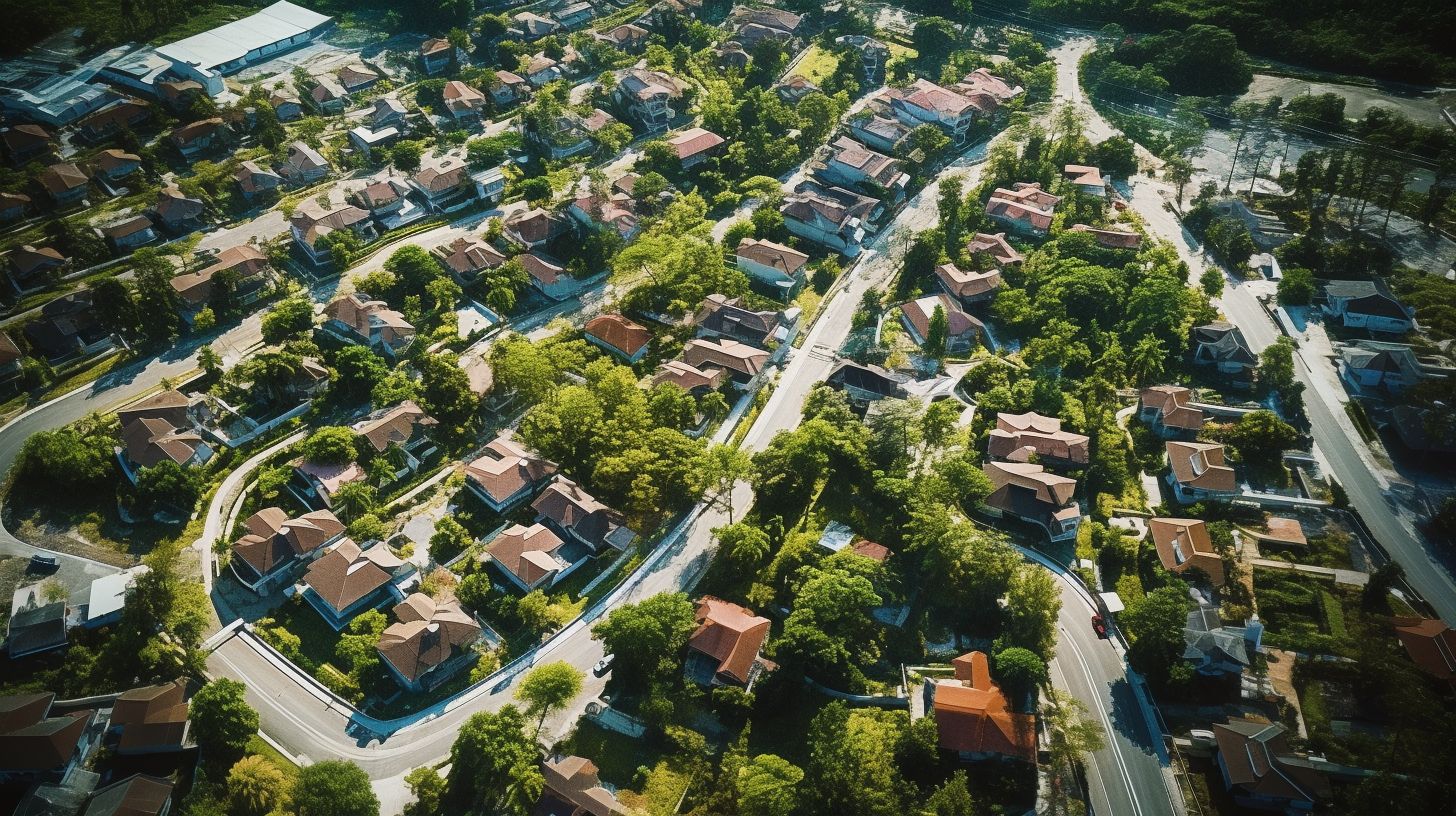 Aerial view of a suburban neighborhood in Cebu City.