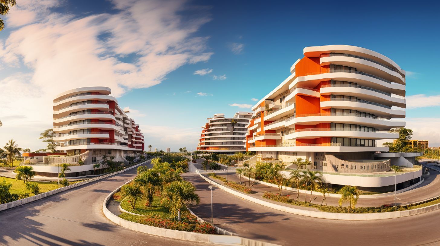 A panoramic shot of a modern condominium complex in Cebu city.